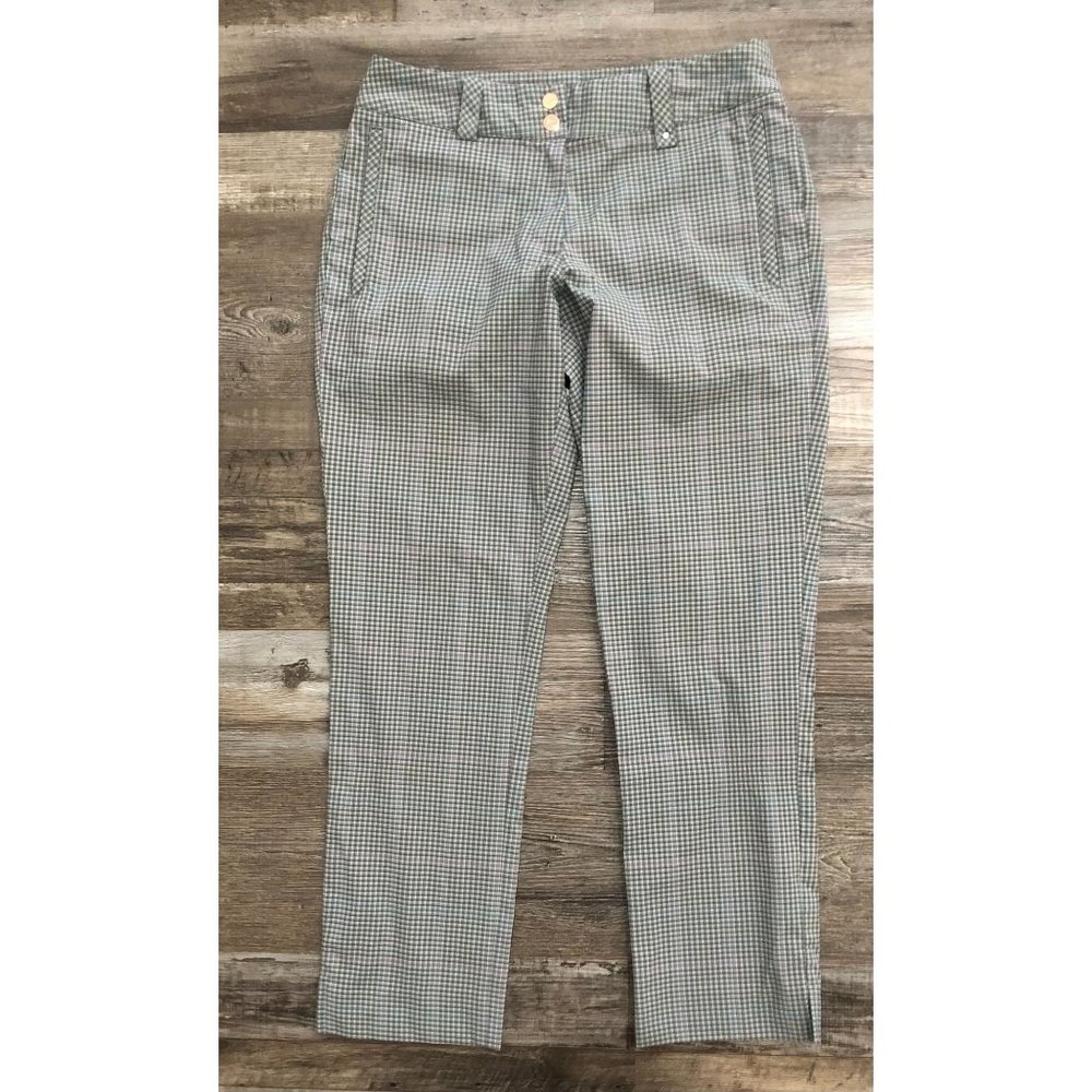 Nike Golf Womens Small Gray & Purple Plaid Flat Front Pants